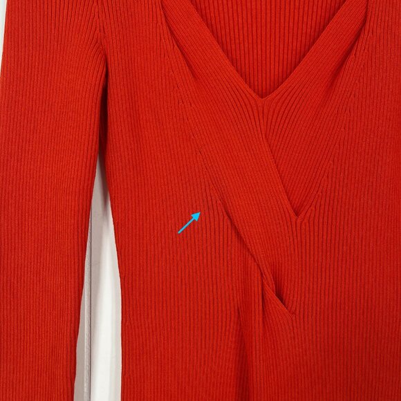 Boss by Hugo Boss Famelina Ribbed Cutout Bodycon Dress Thick Knit Size XS Orange - Picture 6 of 15